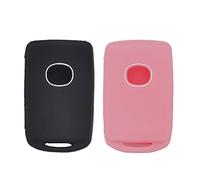 LemSa 2Pcs Silicone Keyless Entry Smart Key Fob Cover Case for 2019 2020 2021 2022 2023 Mazda 3 6 CX-5 CX-9 CX-30 MX-5 WAZSKE11D01, Black Pink