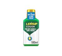 Lemsip Cough Syrup, 180ml, Catarrh and Mucus Relief, Chesty Cough, Sore Throat, Phlegm and Mucus Remover, Effective Dual Relief, Loosens Mucus, Cough Syrups, Medication