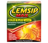 Lemsip Max Cold And Flu Lemon Sachets 5 Sachets 5 Sachets