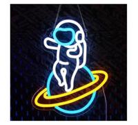 LEMST Sign Lamp Astronaut Planet Neon Sign Light Dimmable USB Powered for Home Kids Bedroom Game Room Wall Art Decor Night Lamp 30cmx25.9cm