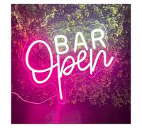 LEMST Sign Lamp Bar Open Neon Sign Light Dimmable USB Powered for Bar Pub Store Party Club Restaurant Wall Decor Sign Illuminated 38cmx31cm