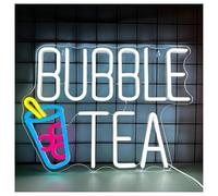 LEMST Sign Lamp Bubble Tea Neon Signs,Personalised Light Wall Art Decor,for Milk Tea Shop Business Dessert Aesthetic Decorative 31.7cmх25cm