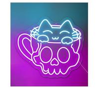 LEMST Sign Lamp Cat Neon Sign for Coffee Shop Welcome Kitchen Wall Decor 50cm(D)