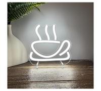 LEMST Sign Lamp Coffee Neon Sign, Coffee Cup Table Lamp,USB Neon Light Coffee Store Desk Light, Home Decor Night Light 19cmx20cm