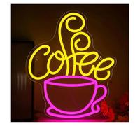 LEMST Sign Lamp Coffee Neon Sign Dimmable for Coffee Bar Cofe Station Bar Area Lounge Shop Office Decor Business 11.81x14.35inch
