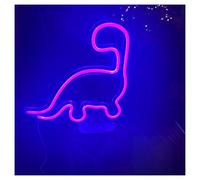 LEMST Sign Lamp Dinosaur Table Lamp, USB Neon Light for Home Bedroom Birthday Decor Night Light 27cmx28cm(A)