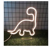 LEMST Sign Lamp Dinosaur Table Lamp, USB Neon Light for Home Bedroom Birthday Decor Night Light 27cmx28cm(C)