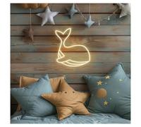 LEMST Sign Lamp Dolphins Neon Sign Whale Light for Cafe Bar Shop Studio Birthday Party Decor 36cmx40cm(B)