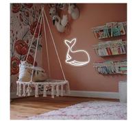 LEMST Sign Lamp Dolphins Neon Sign Whale Light for Cafe Bar Shop Studio Birthday Party Decor 36cmx40cm(D)