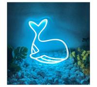 LEMST Sign Lamp Dolphins Neon Sign Whale Light for Cafe Bar Shop Studio Birthday Party Decor 36cmx40cm(A)