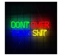 LEMST Sign Lamp Don't Over Think Shit Neon Sign Letter LED Light Dimmable USB Powered for Bedroom Gym Library Office Bar Game Room Wall Decor 15.75inx6.7in