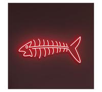 LEMST Sign Lamp Fish Bone Neon Sign, Suitable for Restaurants Home Bar Decor with Brightness Adjustable 50cm(A)