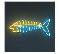 LEMST Sign Lamp Fish Bone Neon Sign, Suitable for Restaurants Home Bar Decor with Brightness Adjustable 50cm(C)