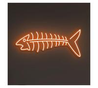 LEMST Sign Lamp Fish Bone Neon Sign, Suitable for Restaurants Home Bar Decor with Brightness Adjustable 50cm(B)