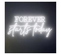 LEMST Sign Lamp Forever Starts Today Neon Sign Bedroom Wall Decor(A,50cm)
