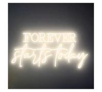 LEMST Sign Lamp Forever Starts Today Neon Sign Bedroom Wall Decor(B,70cm)