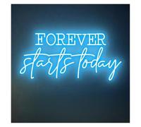 LEMST Sign Lamp Forever Starts Today Neon Sign Bedroom Wall Decor(G,70cm)