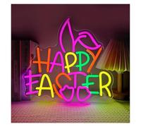 LEMST Sign Lamp Happy Easter Neon Sign USB Dimmer Switch for Church Party Gaming Room Bar Bedroom Decoration 13.78x13.38inch