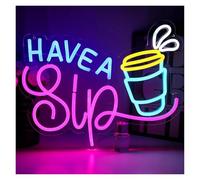 LEMST Sign Lamp Have A Sip Neon Sign Light USB Dimmable for Coffee Bar Restaurant Kitchen Party Cafe Shop Business Wall Decor 38.7cmx30cm