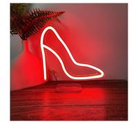LEMST Sign Lamp Heels Shoes Table Lamp, USB Neon Light for Store Home Bedroom Decor Night 24cmx25cm