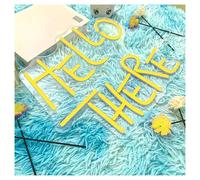 LEMST Sign Lamp Hello There Neon Sign Room Decoration Bar Gameroom Bedroom Livingroom Birthday Party 43x37cm(Lemon Yellow)