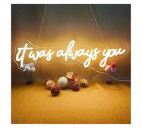 LEMST Sign Lamp It was Always You Neon Sign LED Light Dimmable for Wedding Engagement Lovers Proposal Party Wall Decor 50cmx14.4cm