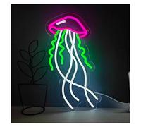 LEMST Sign Lamp Jellyfish Neon Sign Ocean World LED Light Dimmable USB Powered for Bedroom Classroom Bar Party Gaming Room Wall Decoration 16.5inx9.7in