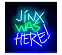 LEMST Sign Lamp Jinx was Here Neon, USB Powered Dimmable Neon, Fit for Game Rooms,Party Wall Art 32.7x32cm