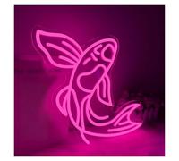 LEMST Sign Lamp Koi Fish Neon Sign of The Atmosphere Unique Home Bar Store Wall Art Lighting Dimmable 43cm(Rose Red)