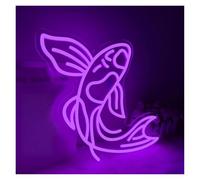 LEMST Sign Lamp Koi Fish Neon Sign of The Atmosphere Unique Home Bar Store Wall Art Lighting Dimmable 43cm(Purple)