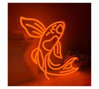 LEMST Sign Lamp Koi Fish Neon Sign of The Atmosphere Unique Home Bar Store Wall Art Lighting Dimmable 43cm(Orange)