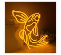 LEMST Sign Lamp Koi Fish Neon Sign of The Atmosphere Unique Home Bar Store Wall Art Lighting Dimmable 43cm(Yellow)