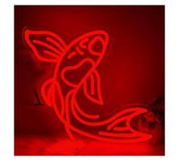 LEMST Sign Lamp Koi Fish Neon Sign of The Atmosphere Unique Home Bar Store Wall Art Lighting Dimmable 43cm(Red)