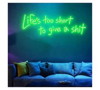 LEMST Sign Lamp Life is Too Short Neon Sign for Wall Decor, USB Powered Letter Neon Lights Suitable for Game Room Bar Wall Decor Night Lights(B,91X28CM)