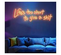 LEMST Sign Lamp Life is Too Short Neon Sign for Wall Decor, USB Powered Letter Neon Lights Suitable for Game Room Bar Wall Decor Night Lights(H,81X25CM)