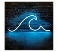 LEMST Sign Lamp Ocean Wave Neon Sign Adjustable Brightness for Bedroom Living Room Store Cofe Beach Theme Decor 14.5x5.51inch