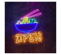 LEMST Sign Lamp Open Neon, Suitable for Shops, Bars and Open Spaces, USB Powered, Dimmable Switch 41.6x50cm