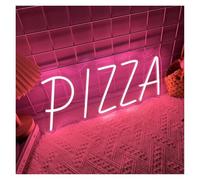 LEMST Sign Lamp Pizza Neon Sign Light Dimmable USB Powered for Kitchen Party Fast Food Restaurant Wall Decor Signs Illuminated(B,40x17cm)