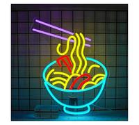 LEMST Sign Lamp Ramen Neon Sign Background Light for Kitchen Restaurant Ramen Restaurant Night Market Scene Decor USB Powered 32cmx42cm