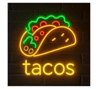 LEMST Sign Lamp Tacos Neon Sign Light USB Powered Restaurant Home Kitchen Business Window Display Wall Decor 40cm(E)