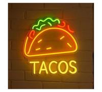 LEMST Sign Lamp Tacos Neon Sign Light USB Powered Restaurant Home Kitchen Business Window Display Wall Decor 40cm(C)