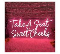 LEMST Sign Lamp Take A Seat Sweet Cheeks Neon Sign for Room Candy Store Kids Birthday Afternoon Tea Wall Decor Dimmable USB Powered Light 15.75inx7.87in