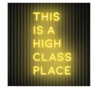 LEMST Sign Lamp This is A High Class Place Neon Sign LED Light Dimmable for Hotel Bar Restaurant Business Western Home Room Wall Art Decor 45cm(Lemon Yellow)
