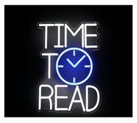 LEMST Sign Lamp Time to Read Neon, USB Powered Dimmable Neon, Suitable for Study, Library, Cafe Wall Decoration 30x40cm