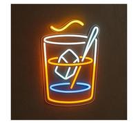 LEMST Sign Lamp Whiskey Neon Sign Business Bar Decor,Cocktail with LCE Alcohol to Make The Shop More Attractive 38cm