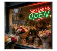 LEMST Sign Lamp Yes We're Open LED Neon Sign USB Dimmable Light for Supermarket Shopping Mall Convenience Store Party Wall Decor 15.7x10.6in