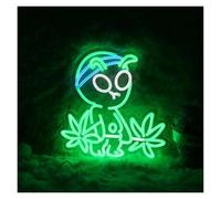 LEMST Signs Lamp Alien Lifting Weed Neon Sign Dimmable Light Bedroom Trendy Toy Zone Party Instagrammable Photo Spot Decor 31.5x31.5cm