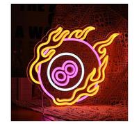 LEMST Signs Lamp Billiards Neon Sign Colorful Number 8 USB Powered Light for Wall Decor Billiards Room Gymnasium Man Cave 32cmх32cm
