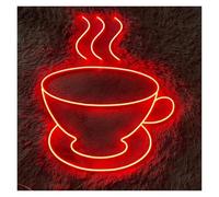LEMST Signs Lamp Coffee Cup Neon Sign USB Powered Adjustable Brightness Neon Lights for Club Bistro Wall Decor 30cmx38.1cm