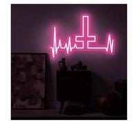 LEMST Signs Lamp Cross Neon Sign USB Powered Adjustable Brightness Cross Neon Lights Suitable for Home Shop Decor(D,40cmx50cm)